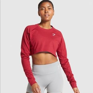 Gymshark Red Training Crop Sweater M
